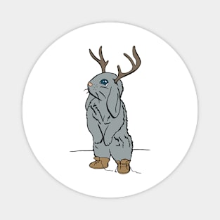 Cute Jackalope With Untied Boots Magnet